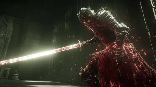Armored Warrior in Dark Hall