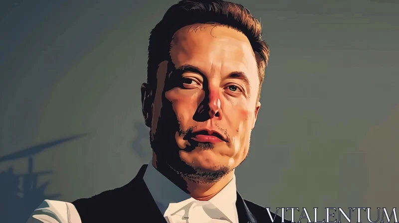 Painting of Elon Musk in Detail AI Image