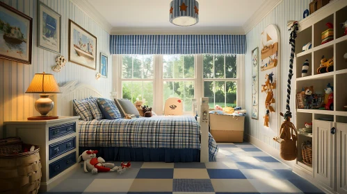 Blue and White Children's Room Design