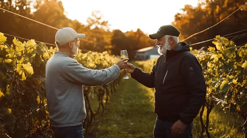 Wine Toast in the Vineyard