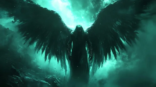 Dark Angel in Teal Haze