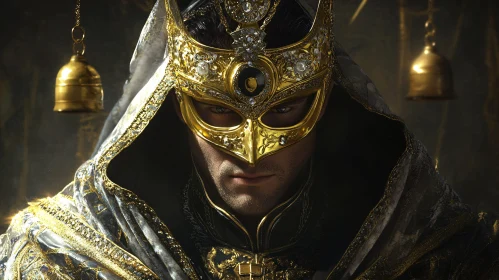 Mysterious Man in Golden Mask