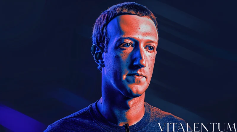 AI ART Technological Portrait of Mark Zuckerberg