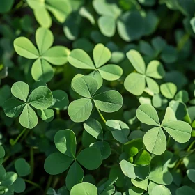 Fresh Green Clover Leaves Close-up