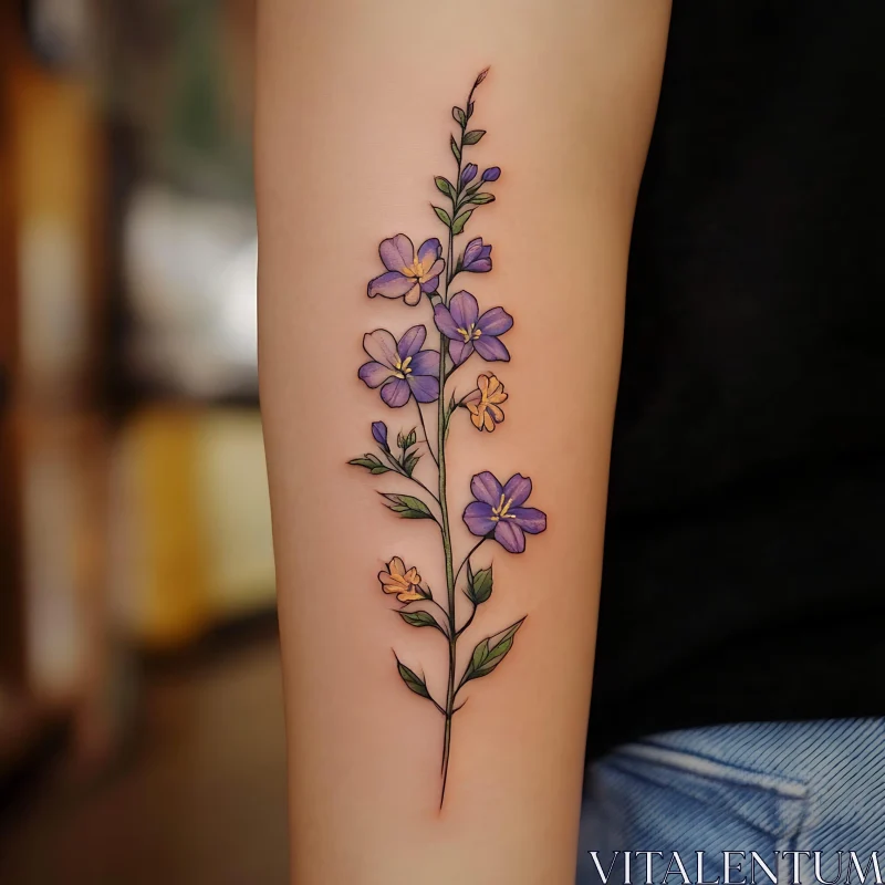 Botanical Arm Tattoo Art AI Image