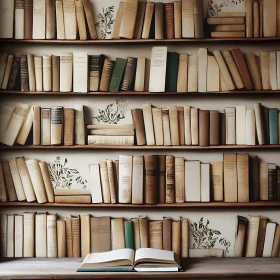 Antique Books on Shelves