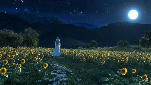 Moonlit Sunflower Serenade