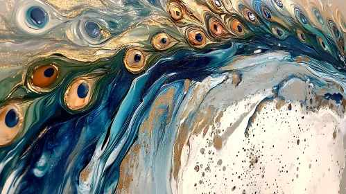 Peacock Feather Swirl Abstract