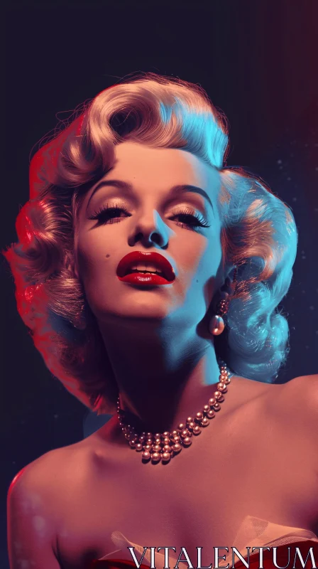 Iconic Marilyn Monroe Portrait in Classic Style AI Image