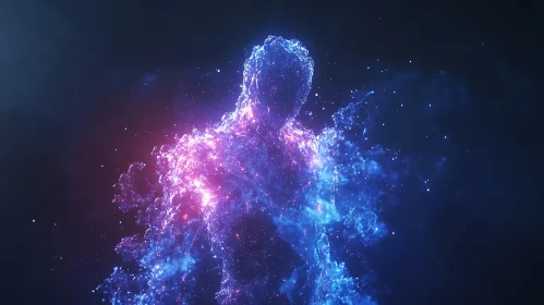 Celestial Being: Abstract Nebula Figure