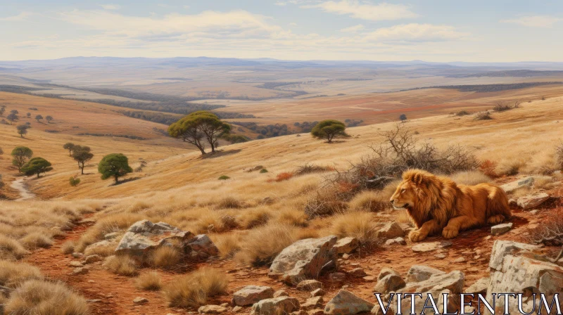 Manticore in Australian Landscape - A Wild and Expansive View AI Image