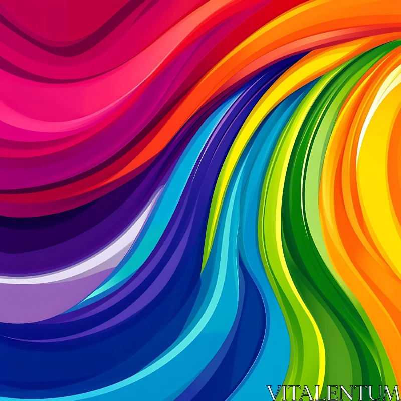 Fluid Color Waves Abstract Design AI Image