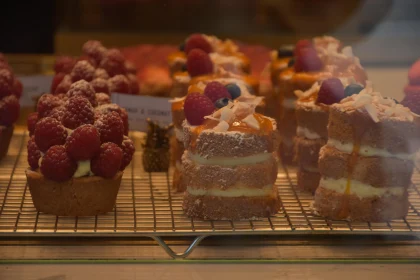 Artistic Raspberry Cakes and Pastries