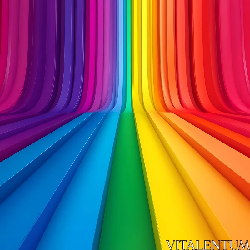 Parallel Rainbow: An Abstract Color Study AI Image