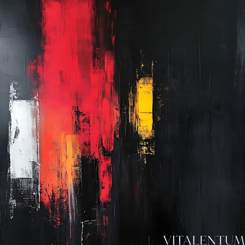 Vivid Abstract Painting on Dark Canvas AI Image