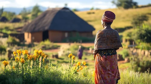 Rural African Village Scene