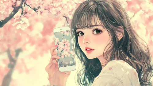 Blossom Phone Anime Portrait