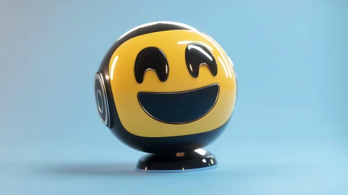 Joyful Emoji Character on Display