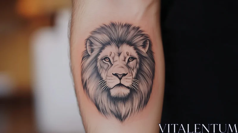 Majestic Lion Tattoo Artwork AI Image