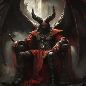 Winged Demon Enthroned Illustration