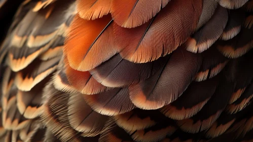 Detailed Close-Up of Bird Feathers