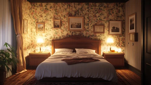 Cozy Bedroom Interior with Classic Furniture