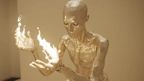 Figure with Flames Sculpture