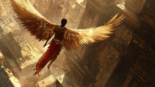 Golden Wings Over Old Metropolis