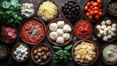 Pizza Ingredients Arrangement