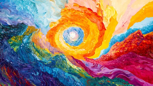 Colorful Abstract Swirl Painting