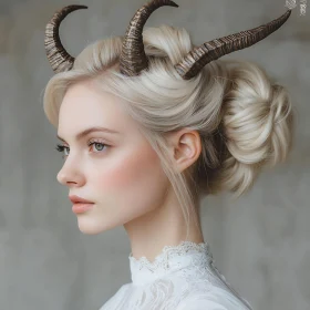 Horned Woman: A Fairytale Portrait