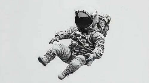 Floating Spaceman Monochrome