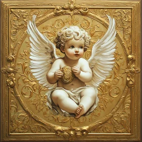 Classical Angel with Golden Frame