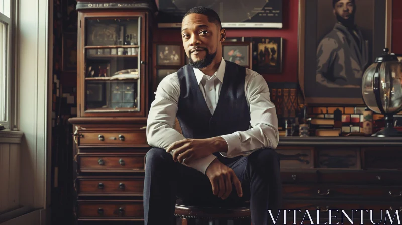 Sophisticated Office Portrait of Will Smith AI Image