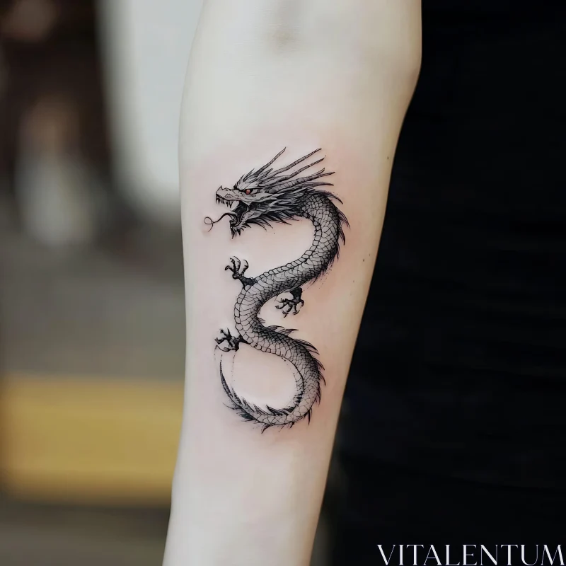 Detailed Dragon Tattoo Design AI Image