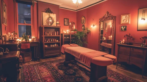 Vintage Spa Room with Massage Table