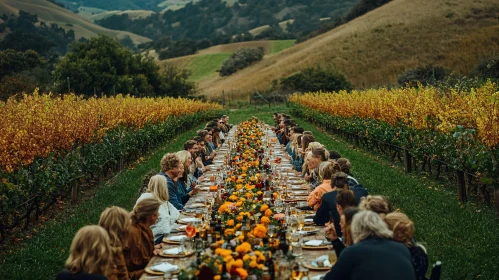 Vineyard Wedding Reception with Long Table