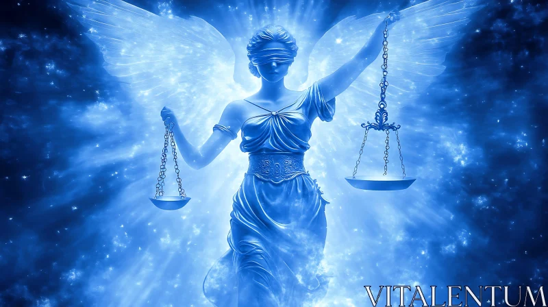 AI ART Angel of Justice Holding Scales