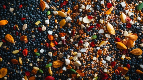 Colorful Seed and Grain Assortment Close-Up