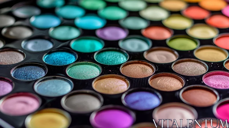 Colorful Makeup Palette: Vibrant Eyeshadow Shades AI Image