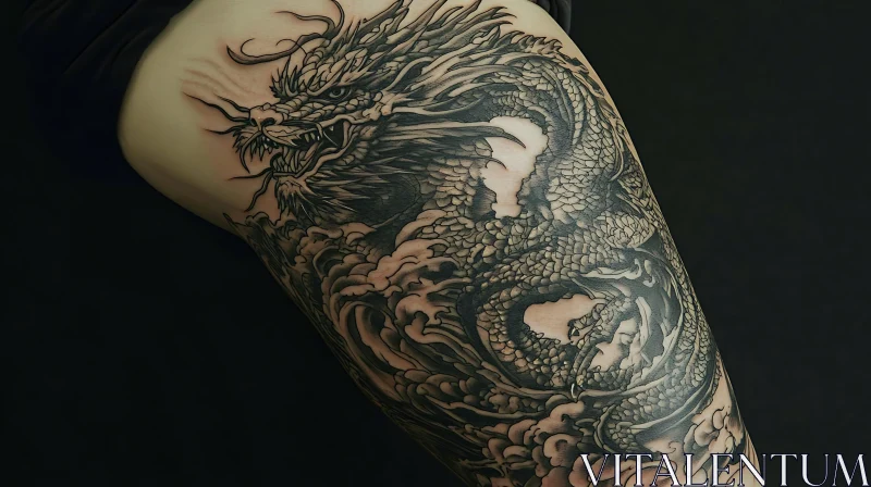 Intricate Dragon Arm Tattoo AI Image