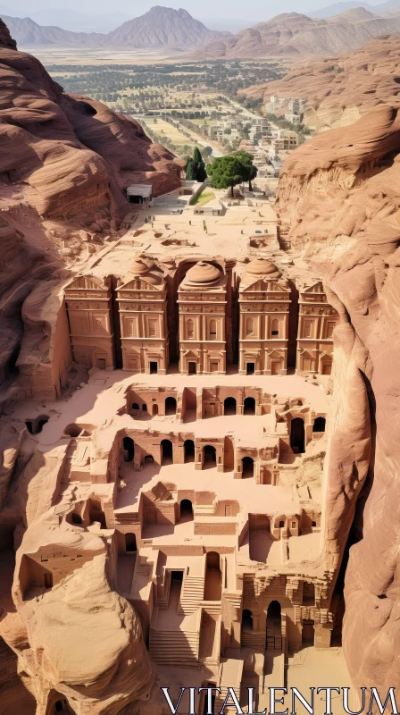 Explore the Ancient City of Petra in Jordan | Aerial View AI Image