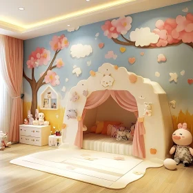 Playful Children's Room with Cloud Bed