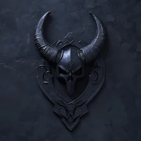 Stylized Dark Skull with Horns