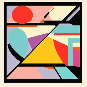 Colorful Geometric Art with Bold Shapes