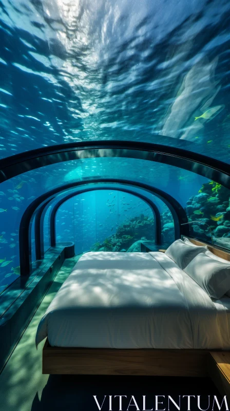Underwater Bedroom: A Captivating Oasis of Serenity AI Image
