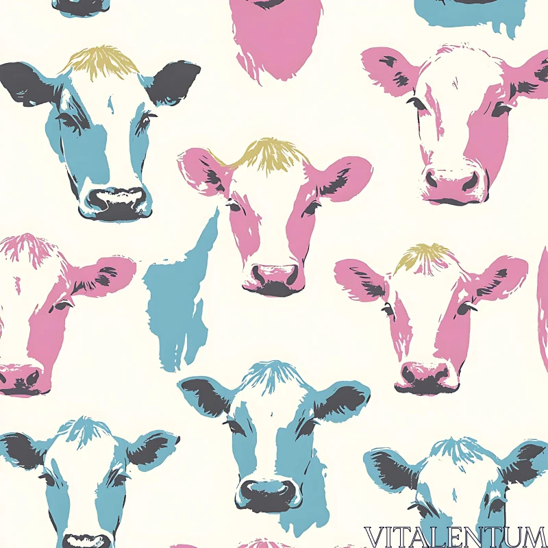 Playful Cow Print Design AI Image