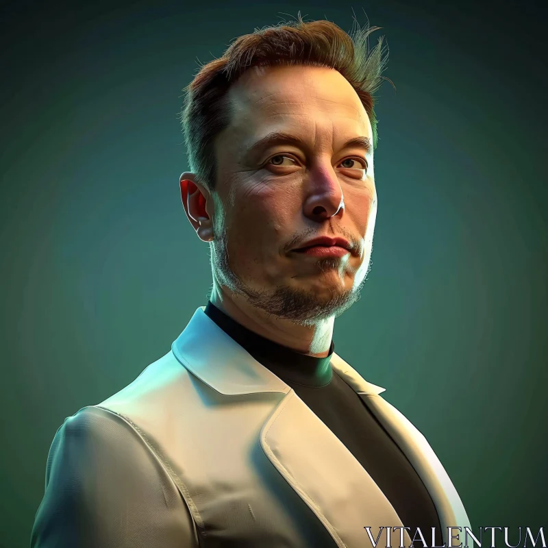 AI ART Elon Musk in Sleek White Jacket