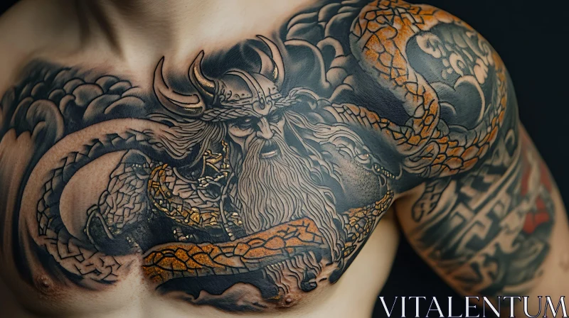 Intricate Mythological Tattoo Design AI Image