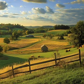 Idyllic Countryside View at Golden Hour